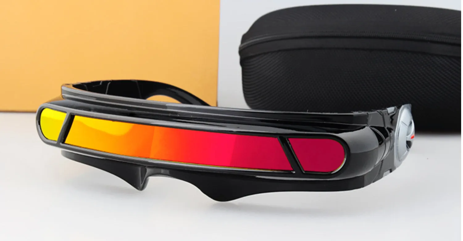 Gafas estilo X-Men Cyclops Láser Rave DJ EMF Punk Concierto Retro 100% Protección UV400 Espejo Cosplay Calidad Excelente