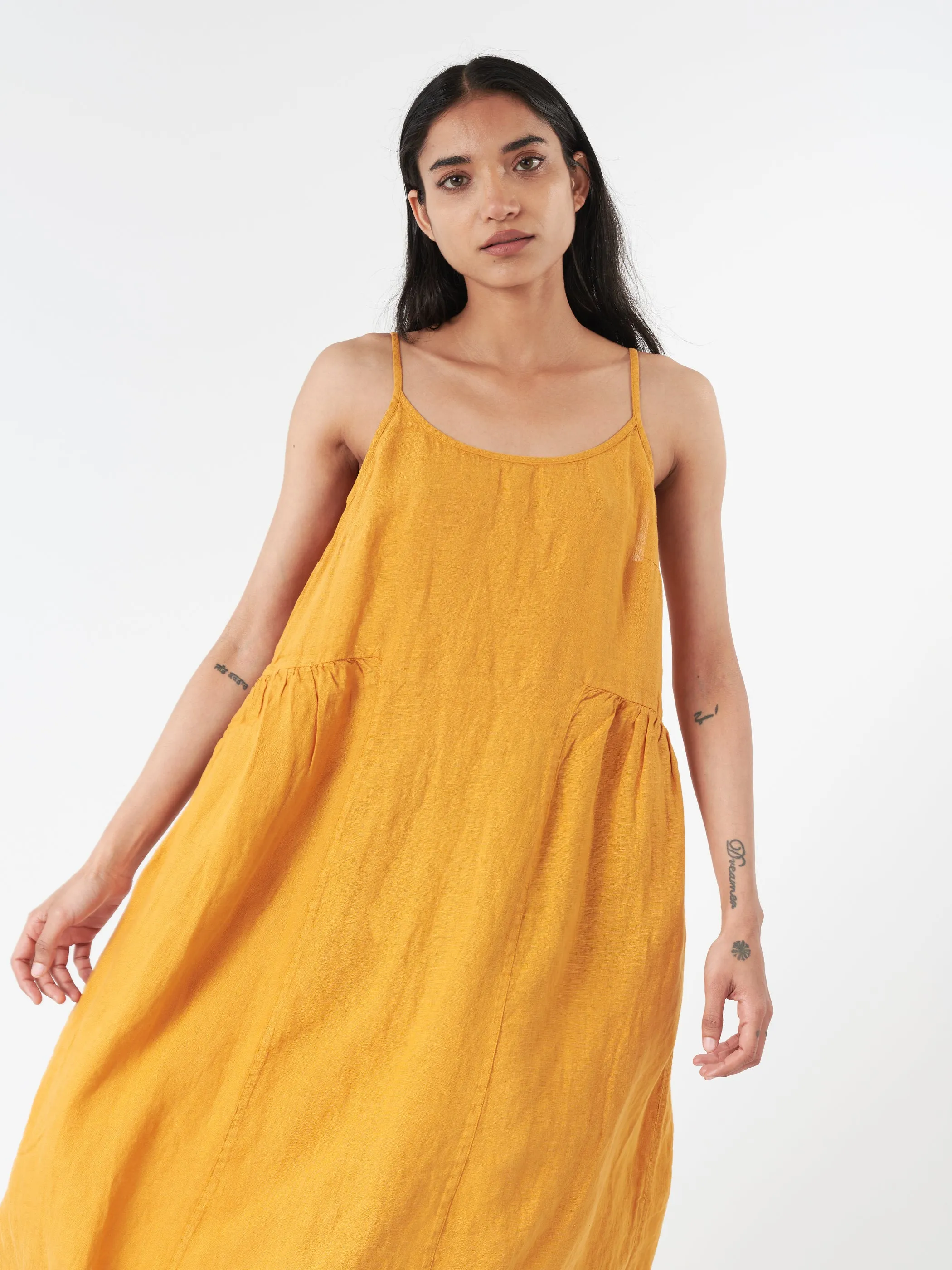 Garment Dyed Lightweight Linen Lounge Dress