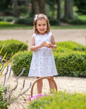 Girl's A line Dress Easter Floral With Bunnies
