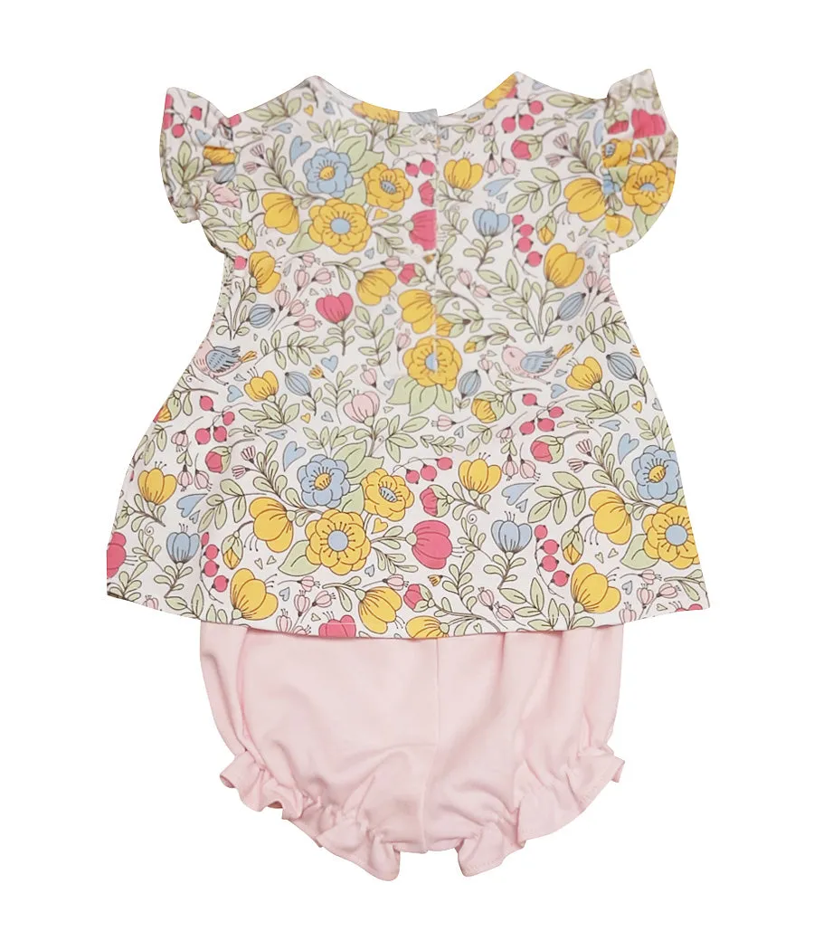 Girl's Lyann & Noah "Pastel Flowers" Diaper Set