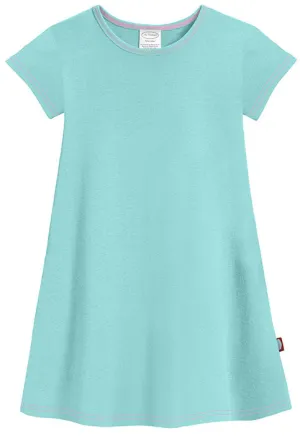 Girls Soft Cotton Jersey Cap Sleeve Dress | Wave