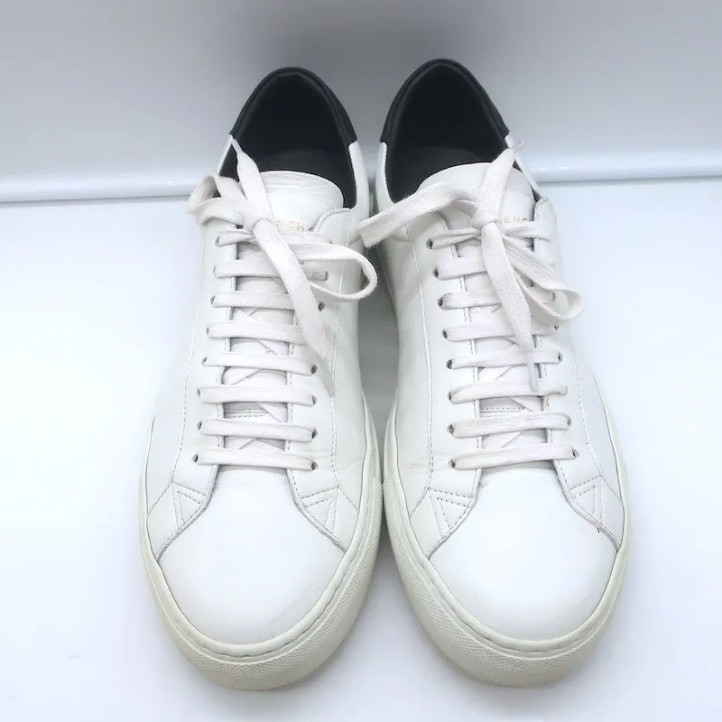 Givenchy Urban Street Low Top Sneakers White & Black Leather Size 42