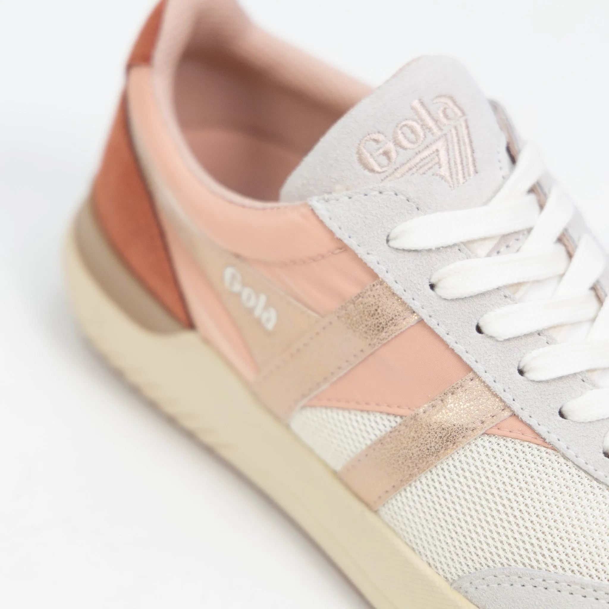 Gola Classics Women's Raven Mirror Sneakers - Off White/Pearl Pink/Rose Gold