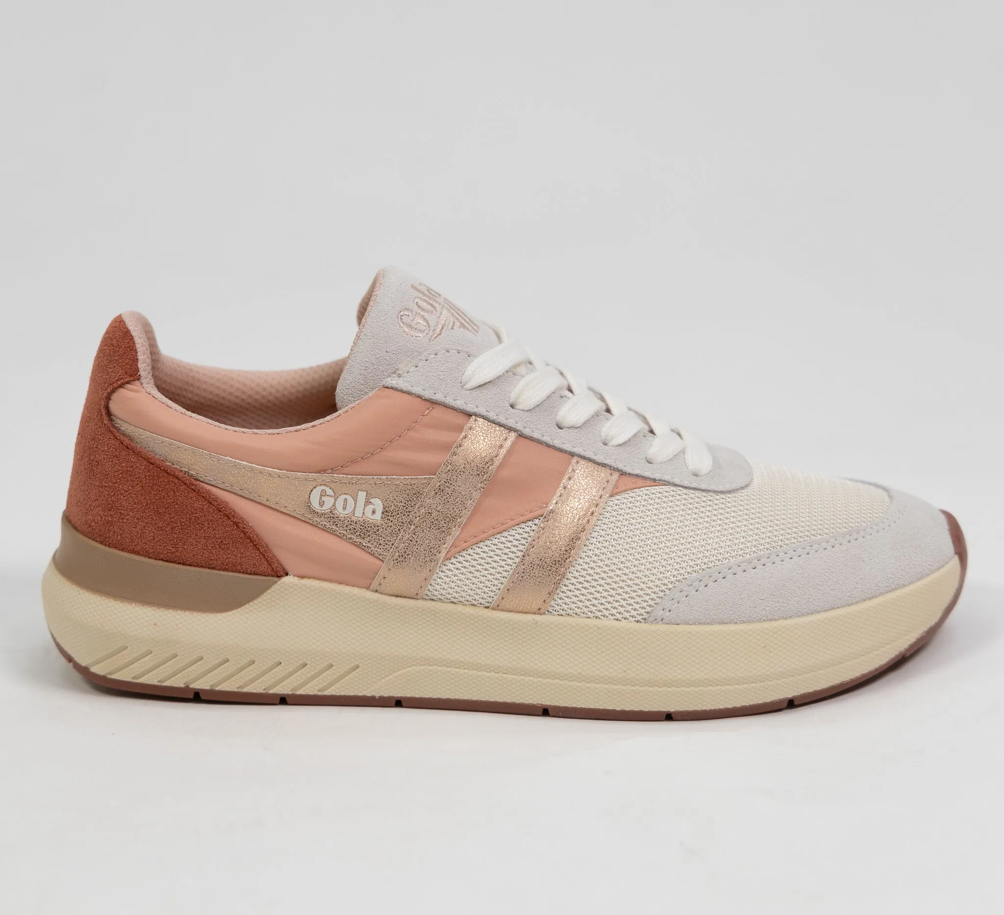 Gola Classics Women's Raven Mirror Sneakers - Off White/Pearl Pink/Rose Gold
