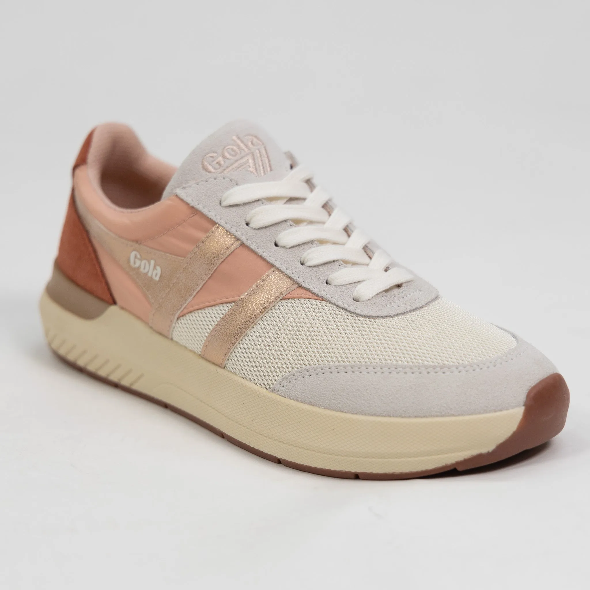 Gola Classics Women's Raven Mirror Sneakers - Off White/Pearl Pink/Rose Gold