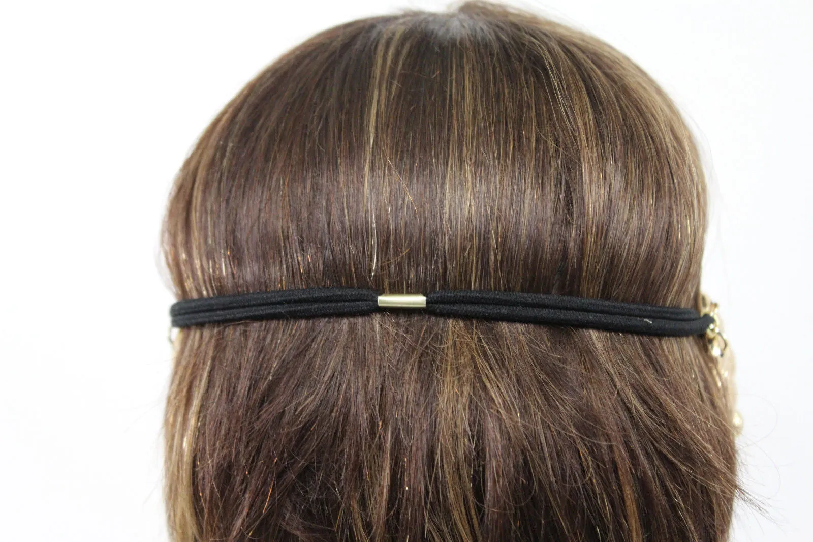 Gold Metal Head Chain Elastic Cover Face Mask Gold Skeleton Hand