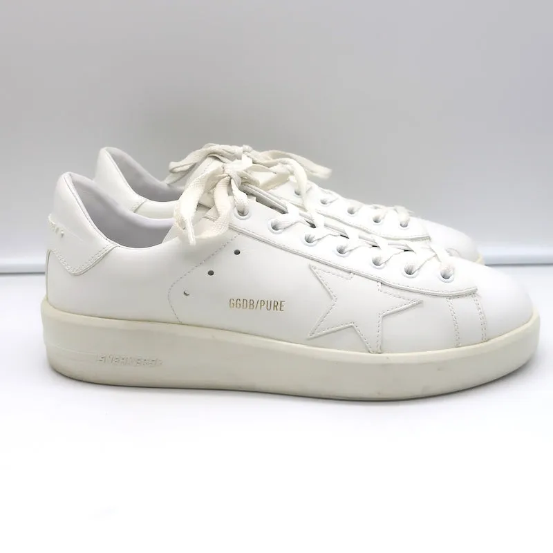 Golden Goose Pure Star Low Top Sneakers White Leather Size 42
