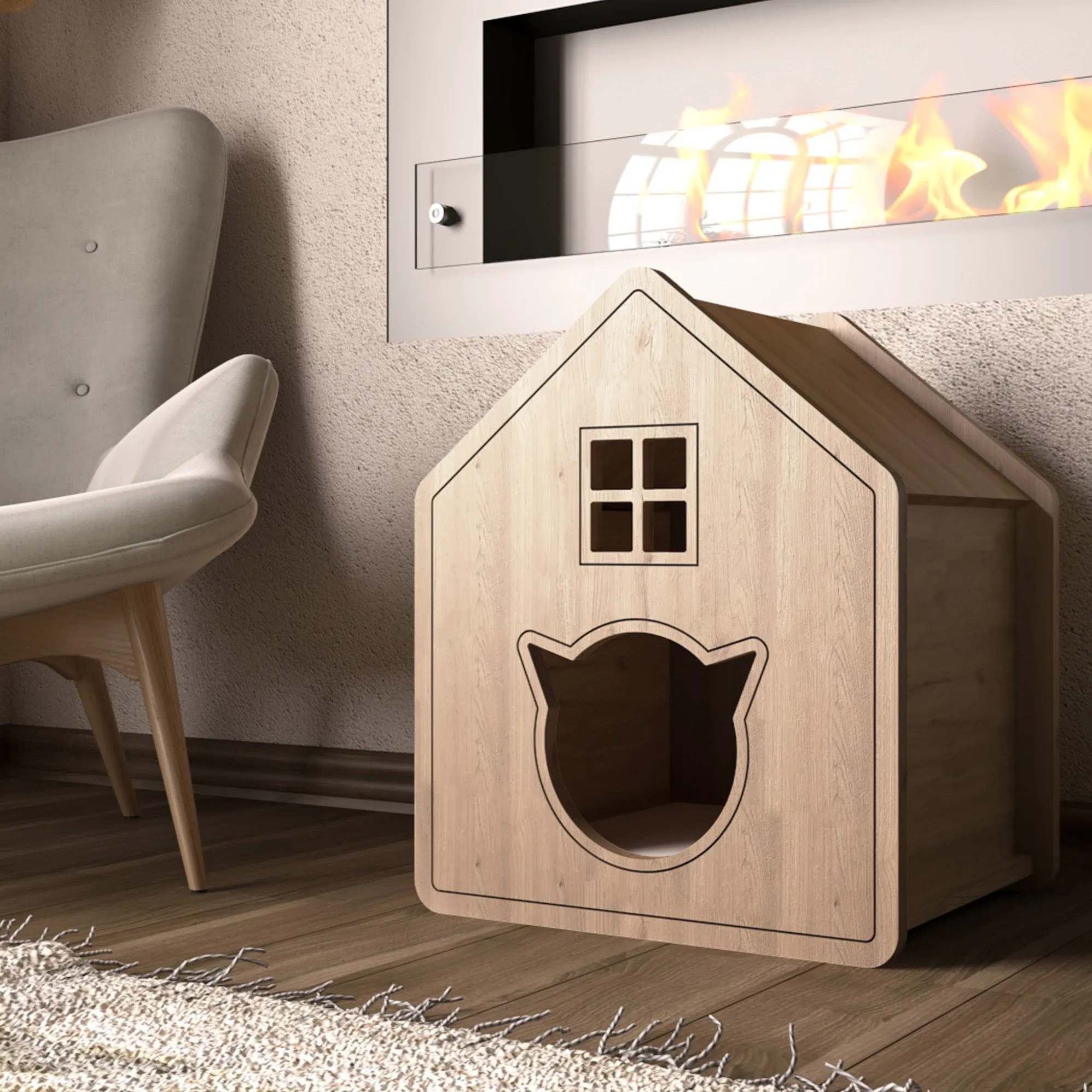Gorgeous High Quality Lily Modern Cat House