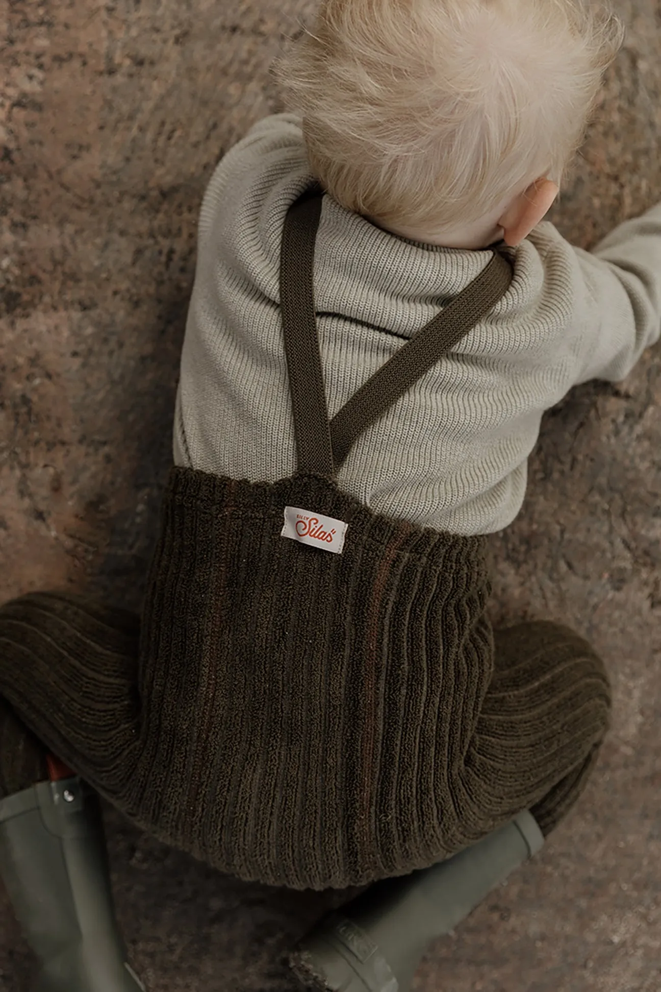 Granny Teddy Footless Cotton Tights - Seaweed Brown