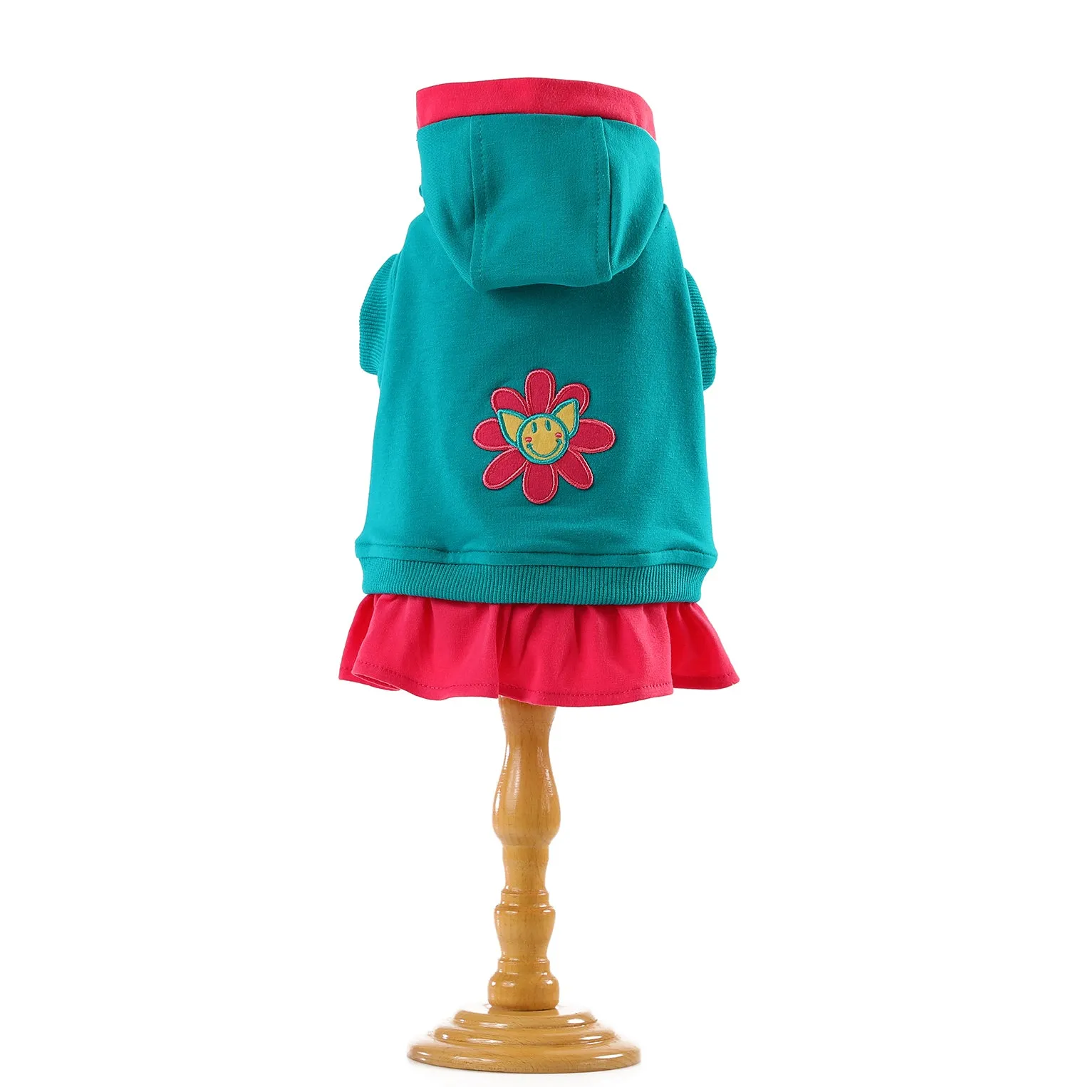 Green & Pink Sleeveless Hoodie for Dogs | "You are my Sunshine" Collection