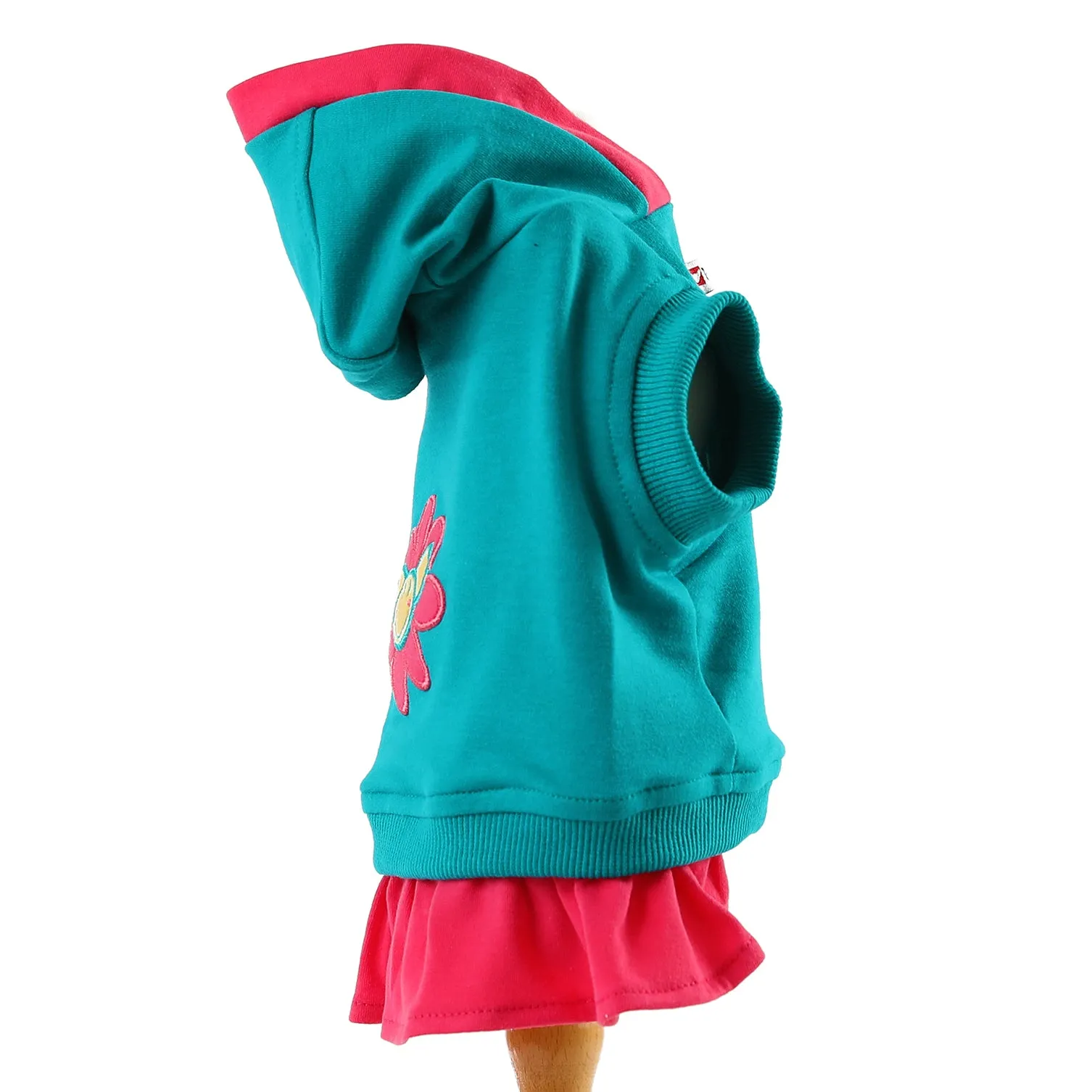 Green & Pink Sleeveless Hoodie for Dogs | "You are my Sunshine" Collection