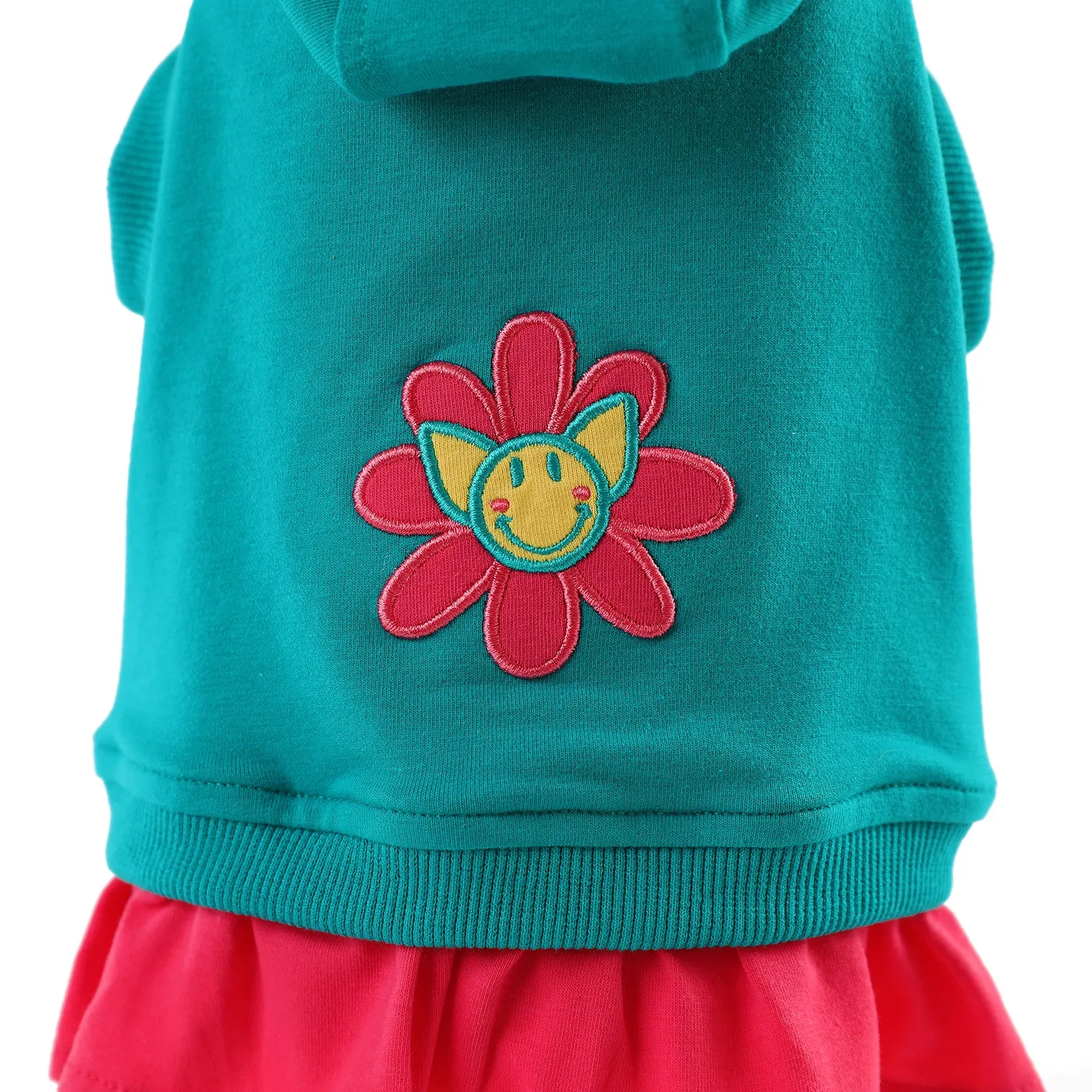 Green & Pink Sleeveless Hoodie for Dogs | "You are my Sunshine" Collection