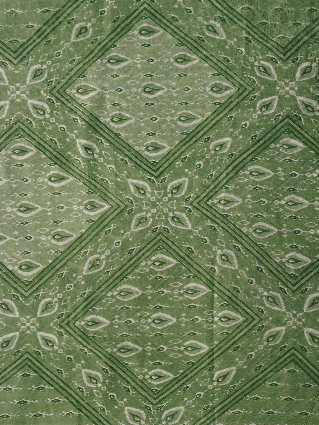Green Unstitched Printed Pure Cotton Dress Material With Dupatta