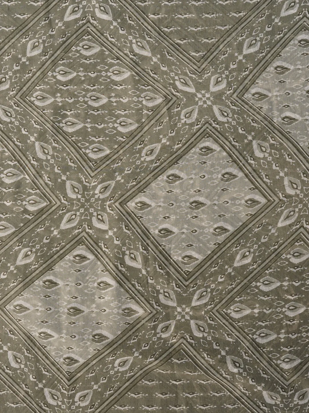 Grey Unstitched Printed Pure Cotton Dress Material With Dupatta
