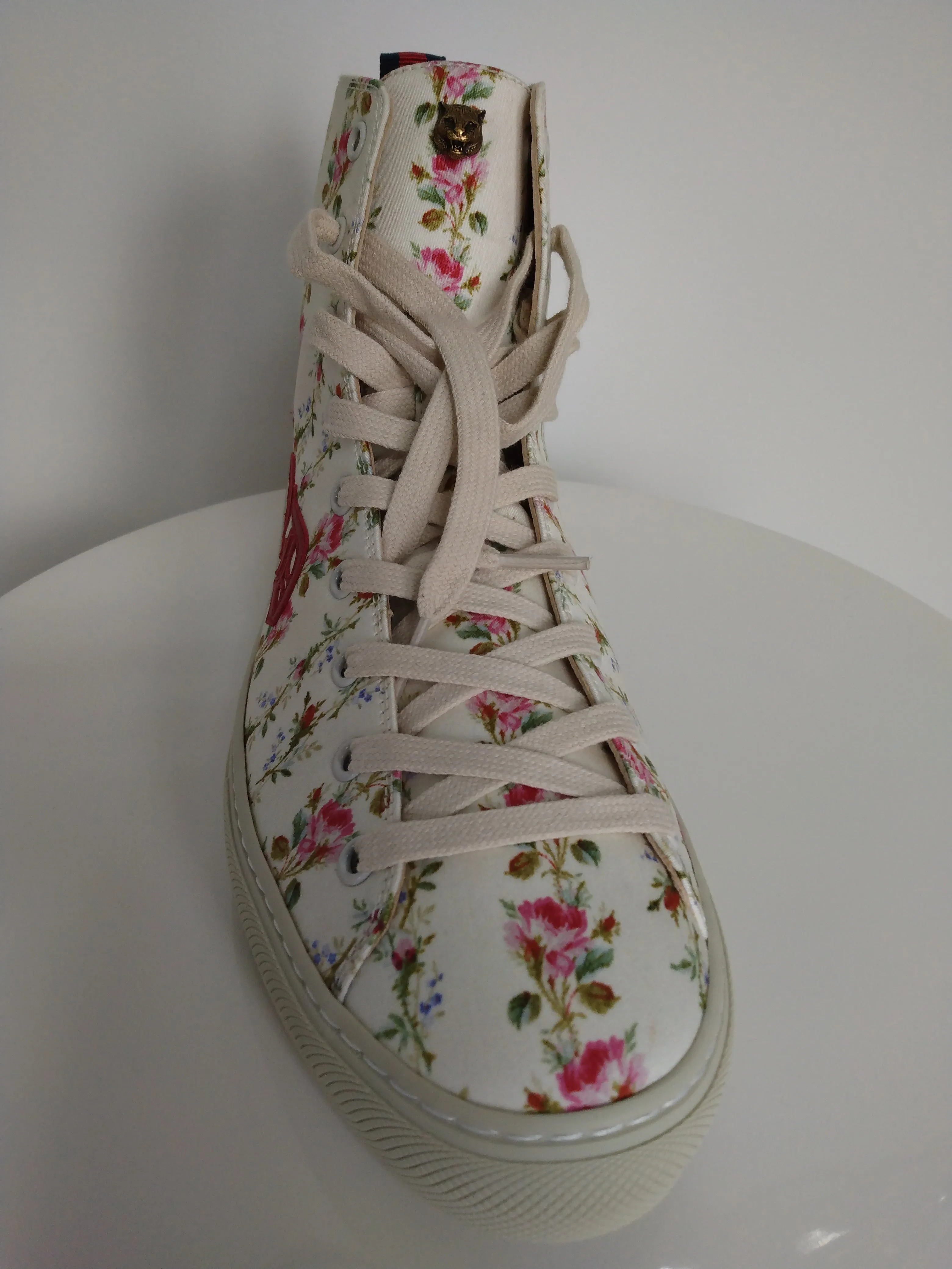 Gucci Fabric Floral High Top Sneakers