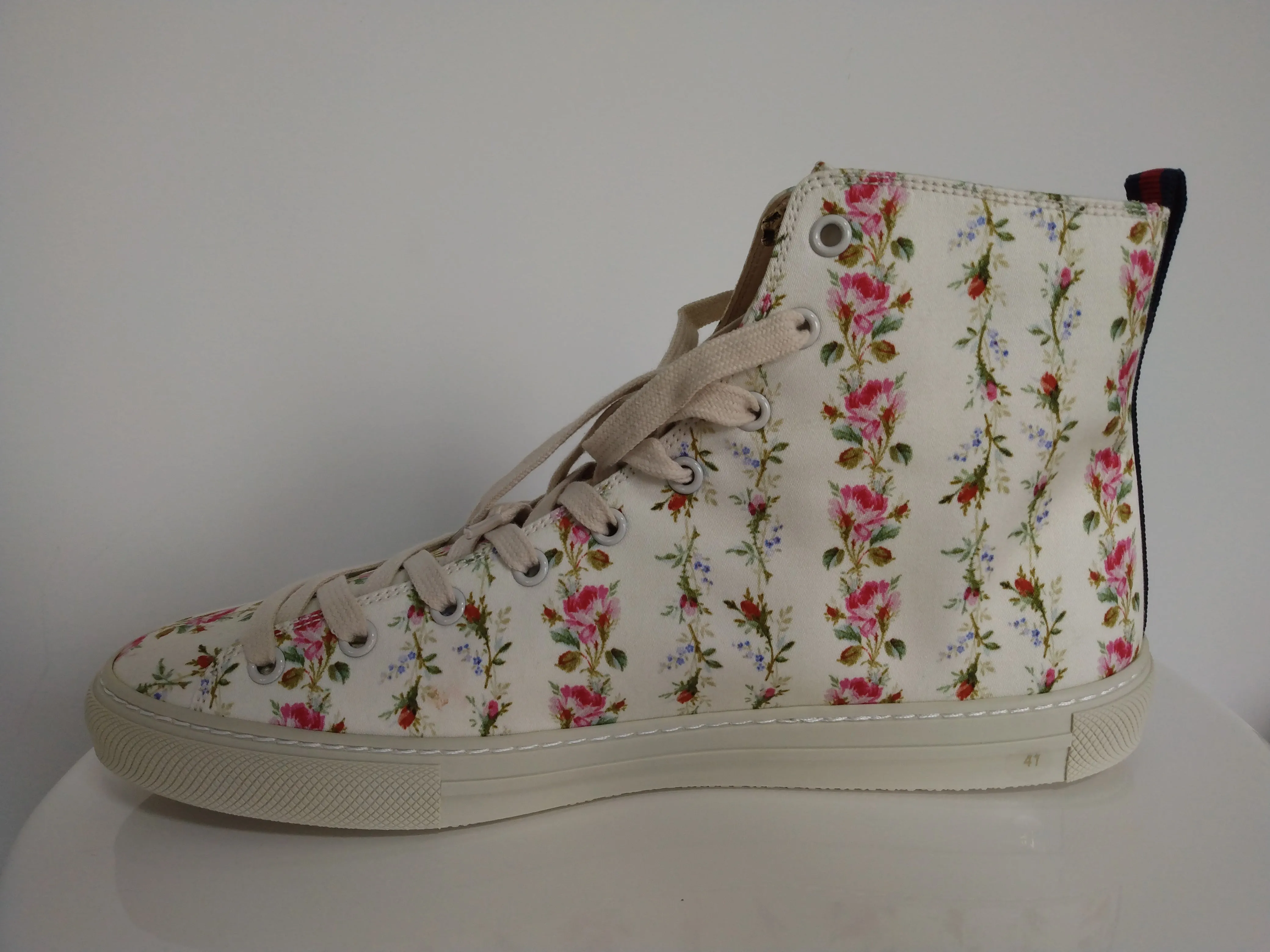 Gucci Fabric Floral High Top Sneakers
