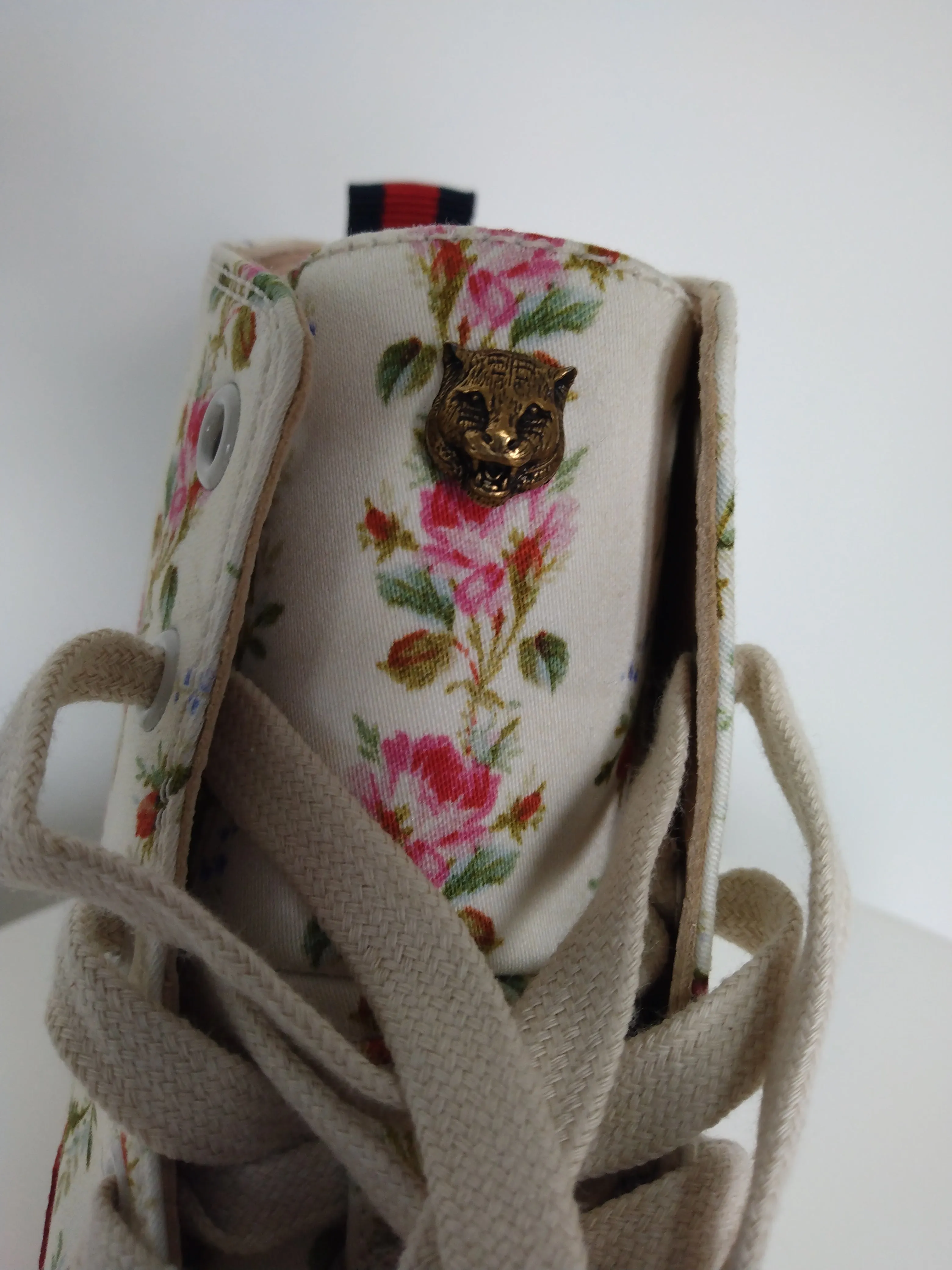 Gucci Fabric Floral High Top Sneakers
