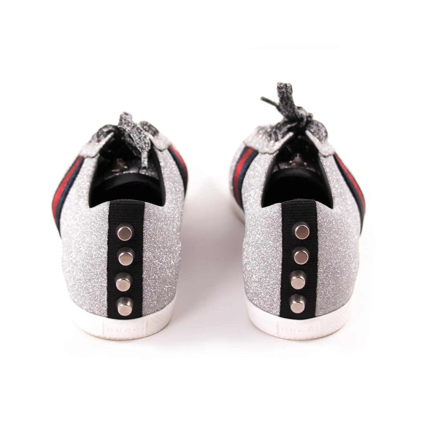 Gucci Glitter Web Sneaker With Studs
