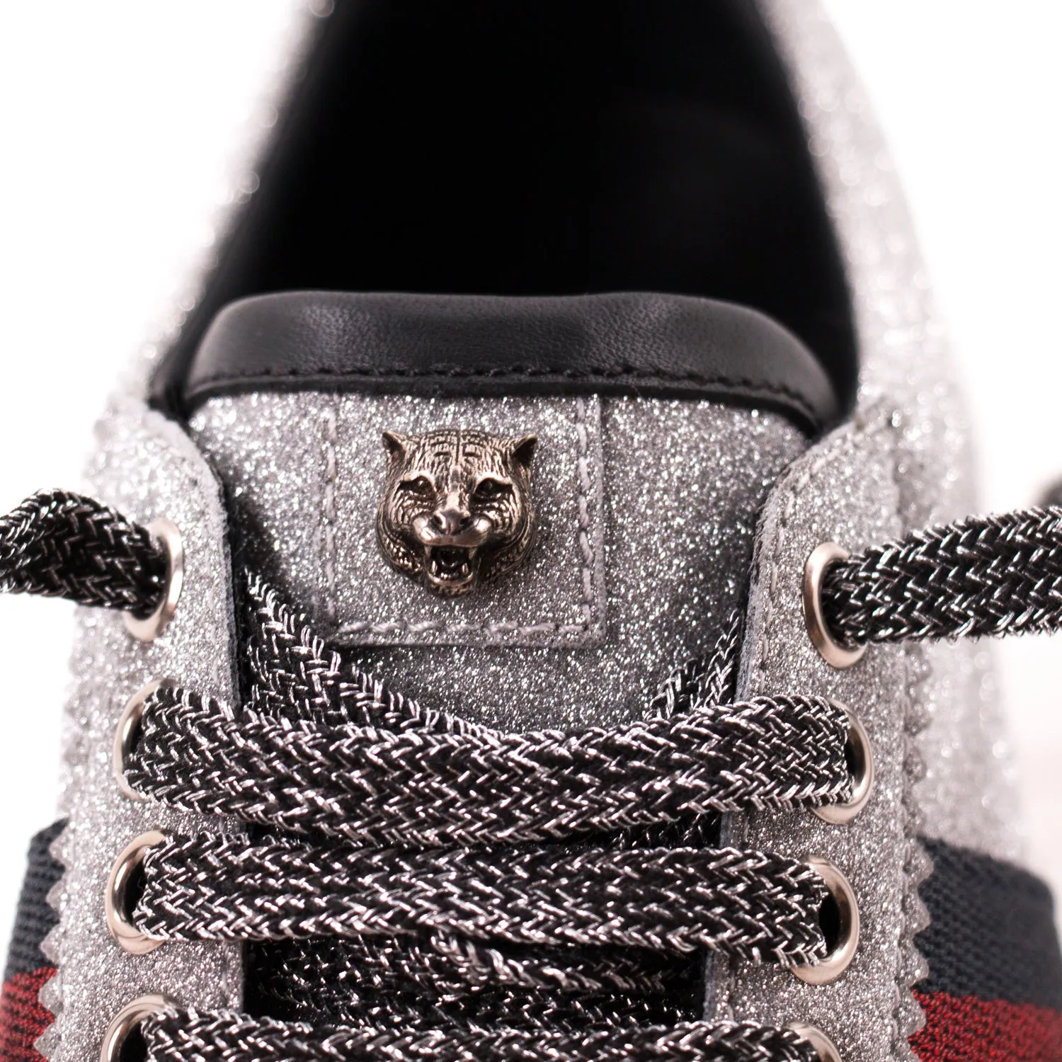 Gucci Glitter Web Sneaker With Studs