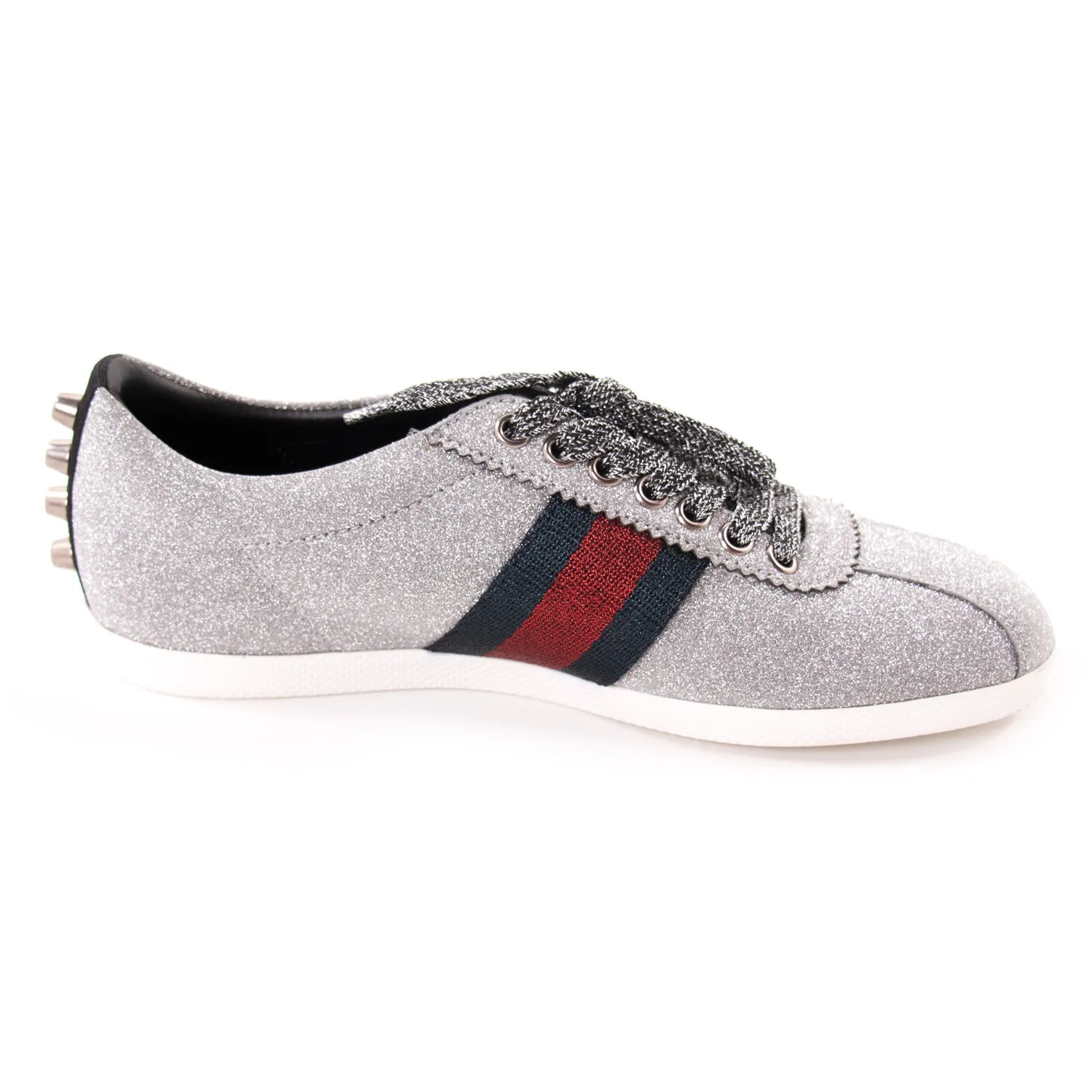 Gucci Glitter Web Sneaker With Studs