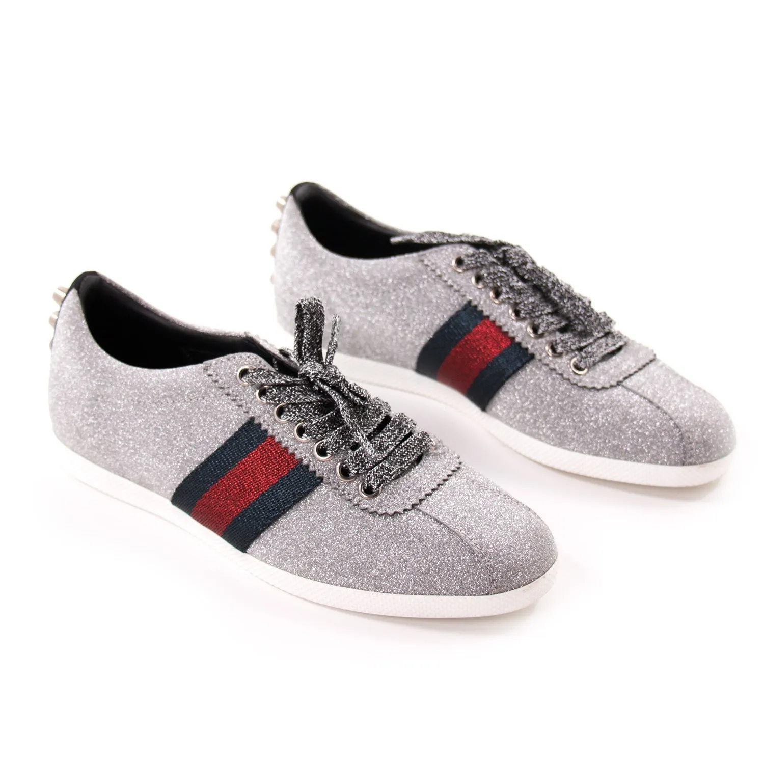 Gucci Glitter Web Sneaker With Studs