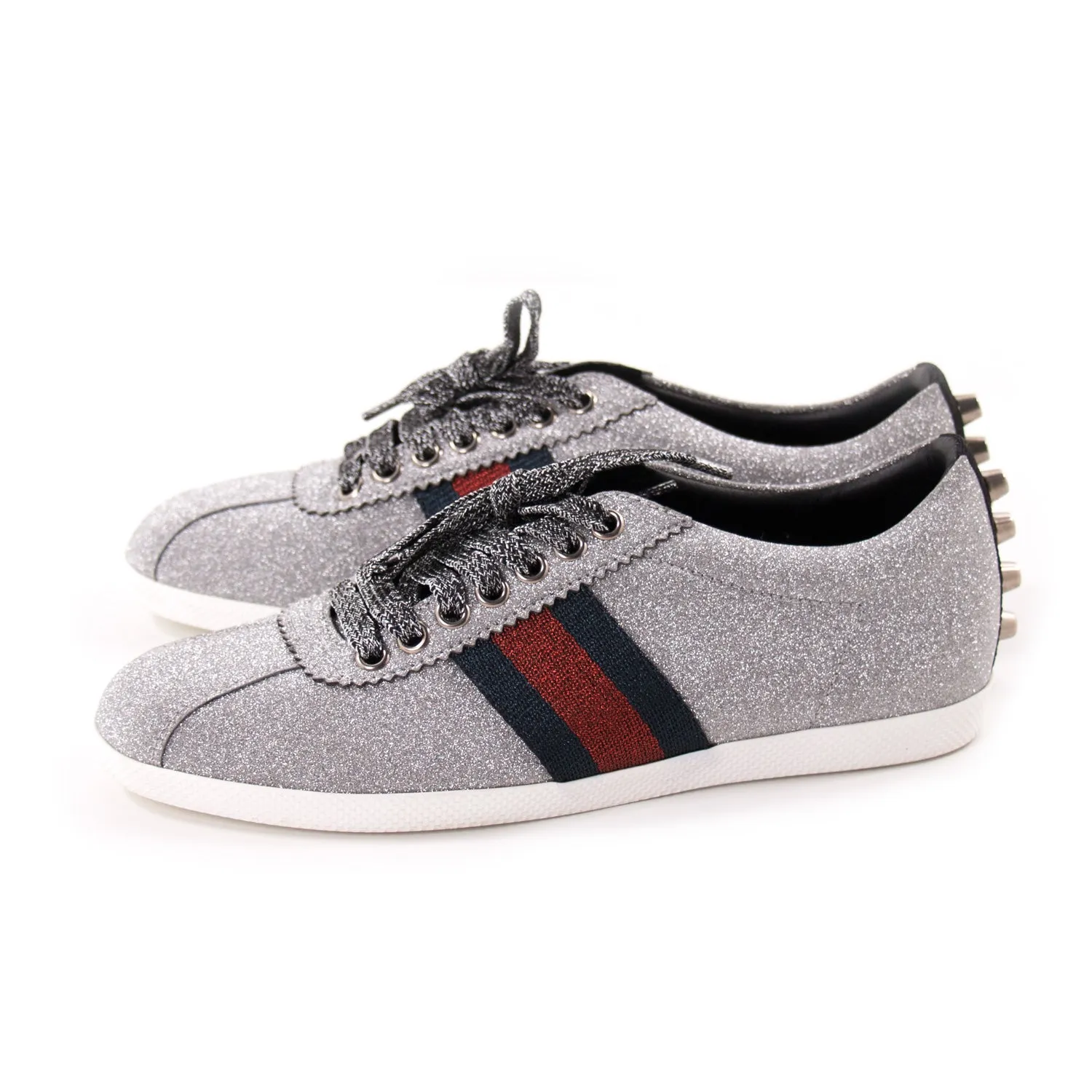 Gucci Glitter Web Sneaker With Studs