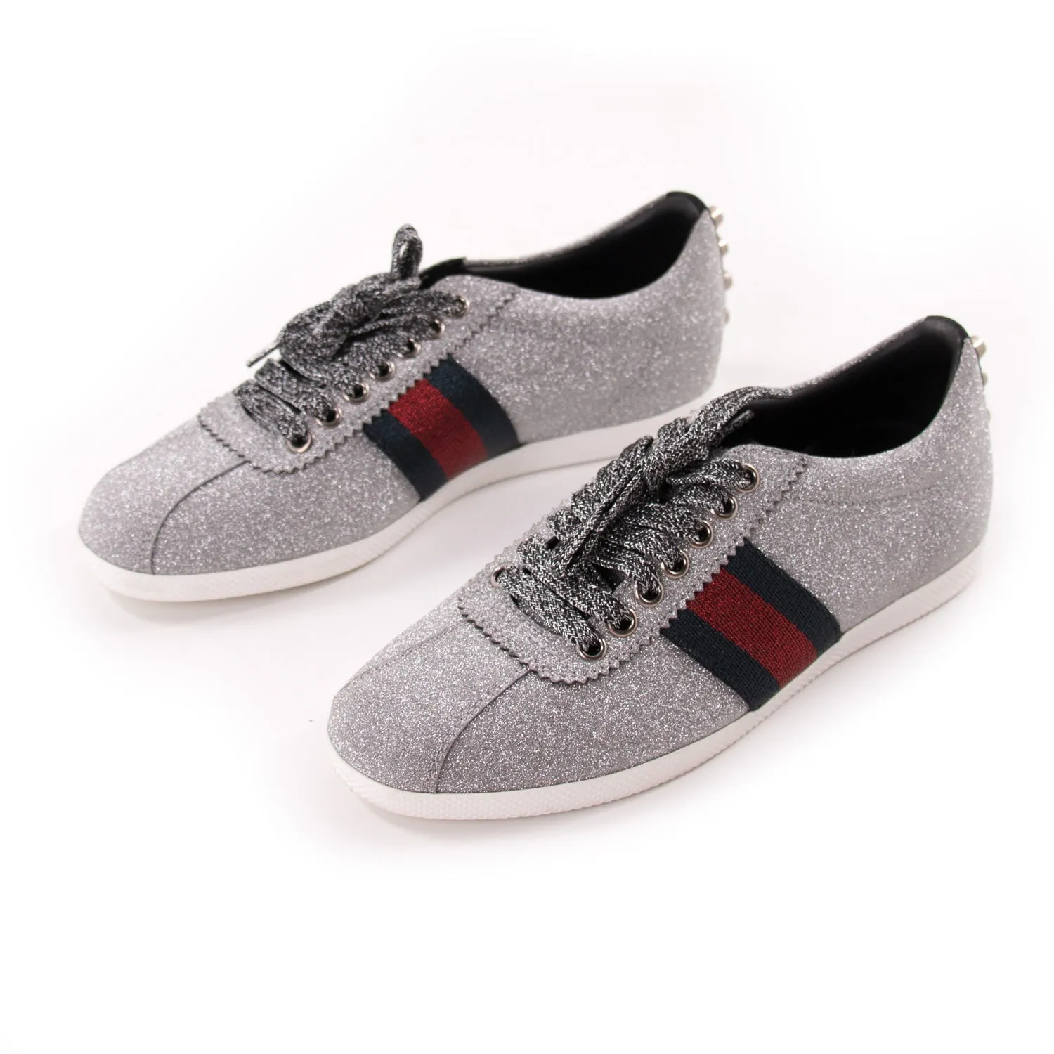 Gucci Glitter Web Sneaker With Studs