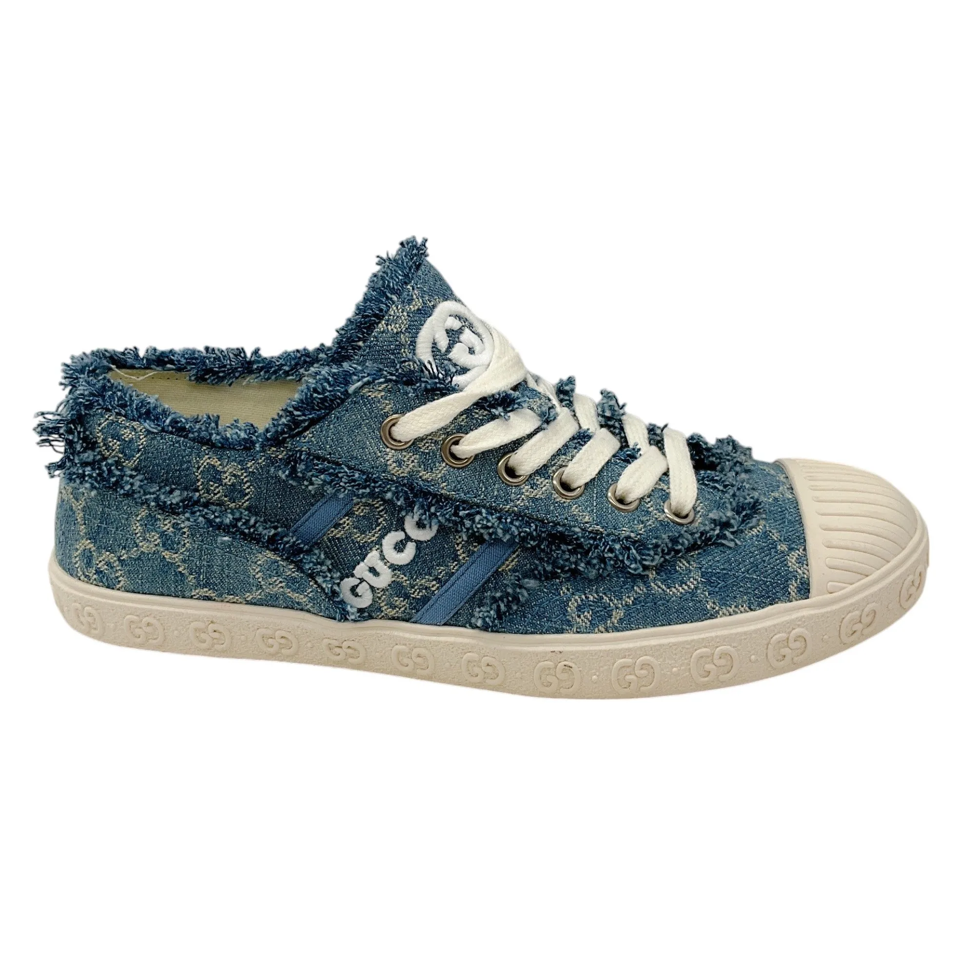 Gucci Light Blue Denim GG Low-Top Sneaker