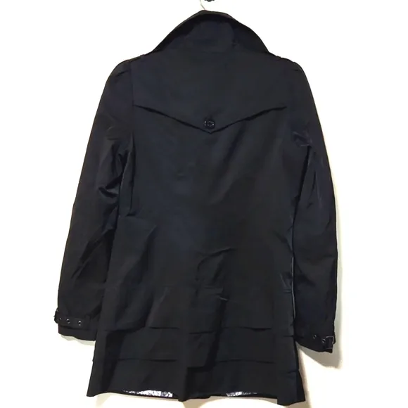 Guess Los Angeles Lightweight Black Trench Coat Size Medium