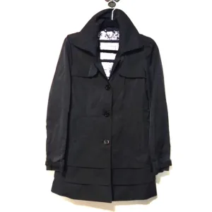 Guess Los Angeles Lightweight Black Trench Coat Size Medium