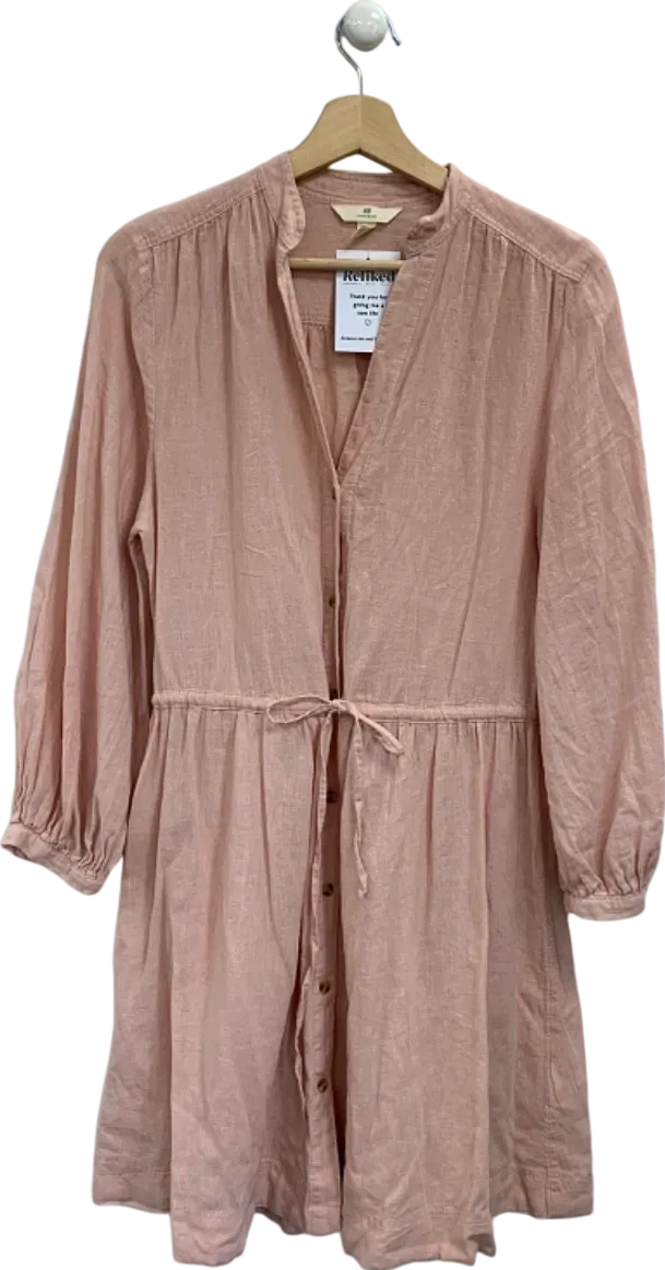 H&M Pink Linen-Cotton Blend Dress UK XS