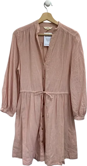 H&M Pink Linen-Cotton Blend Dress UK XS