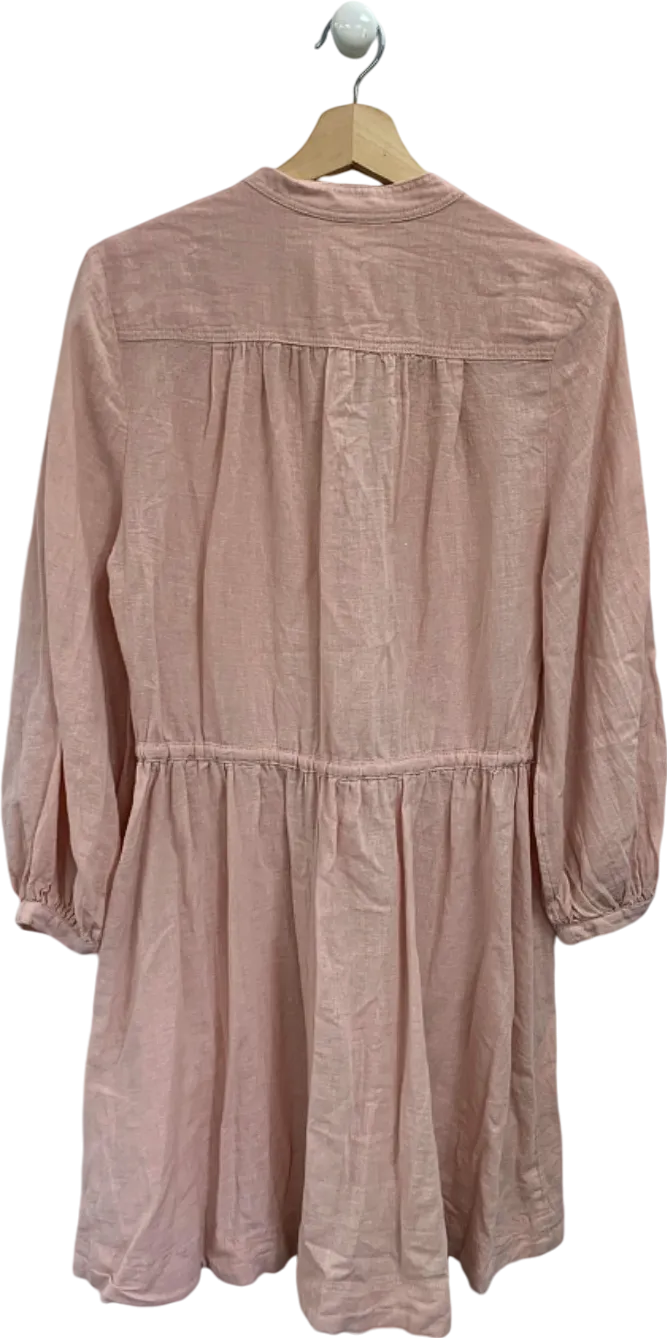 H&M Pink Linen-Cotton Blend Dress UK XS