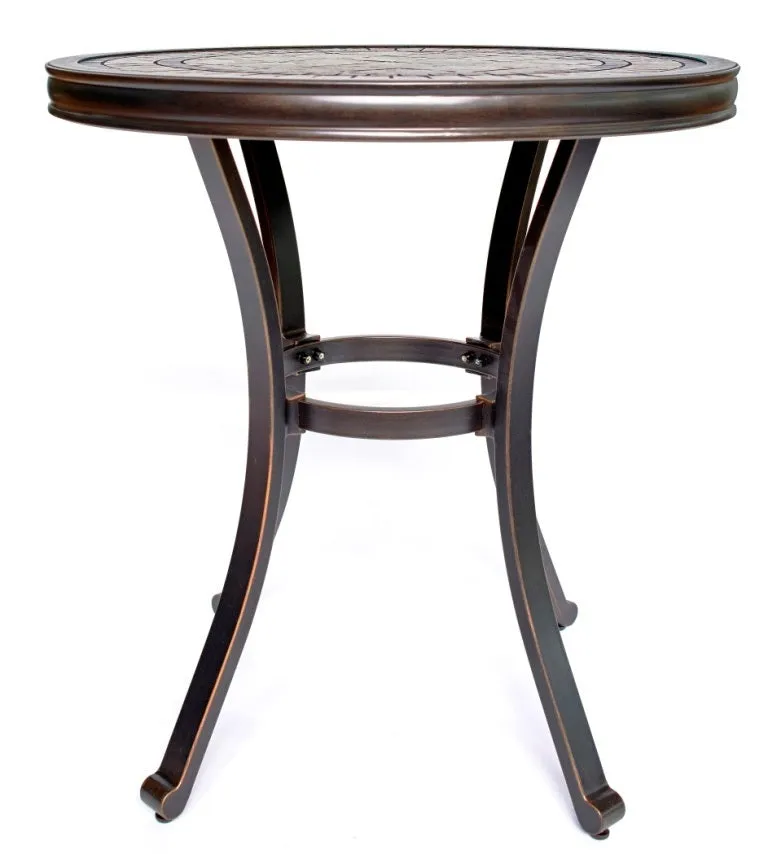 Handmade Dining Table Contemporary Round a Tile-Top Design with Heavy-Duty Aluminum Frame 28" Dia x 28.6" Height