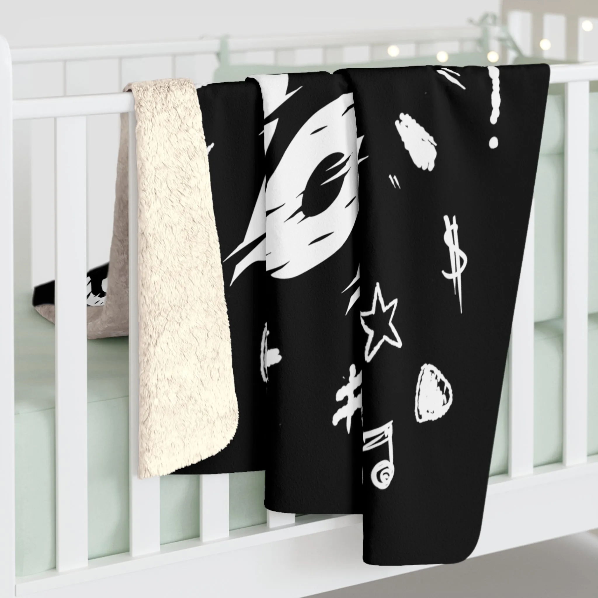 Heavy Metal Mom Sherpa Fleece Blanket