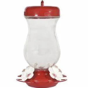 HG85004D Bird Feeder-Hummingbird Top Fill Glass 24oz
