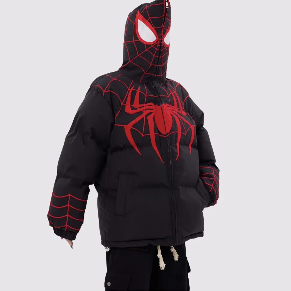 High Street Flocked Embroidered Spider Coat
