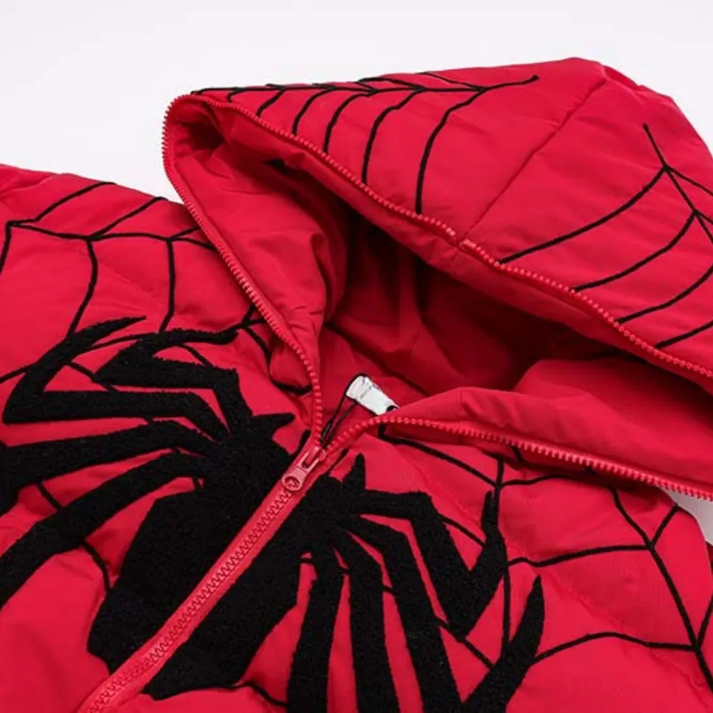 High Street Flocked Embroidered Spider Coat