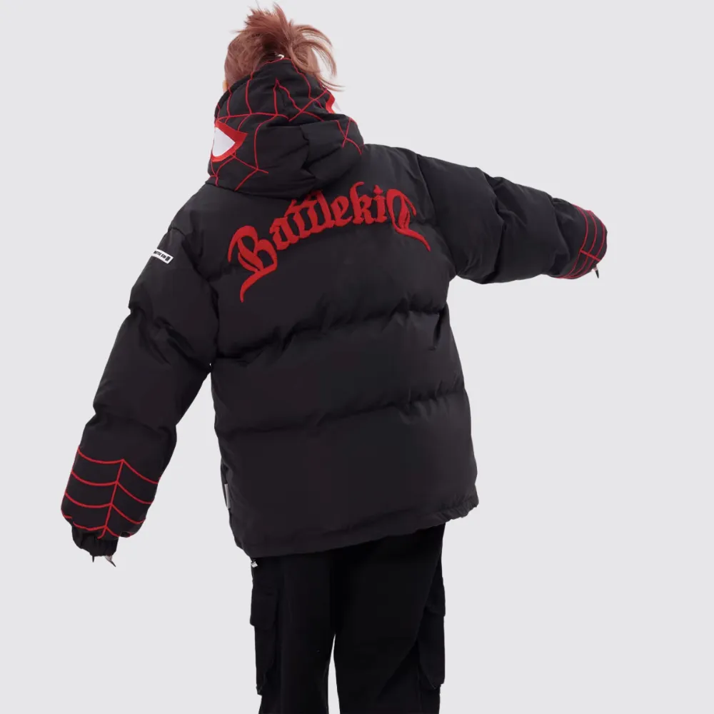 High Street Flocked Embroidered Spider Coat
