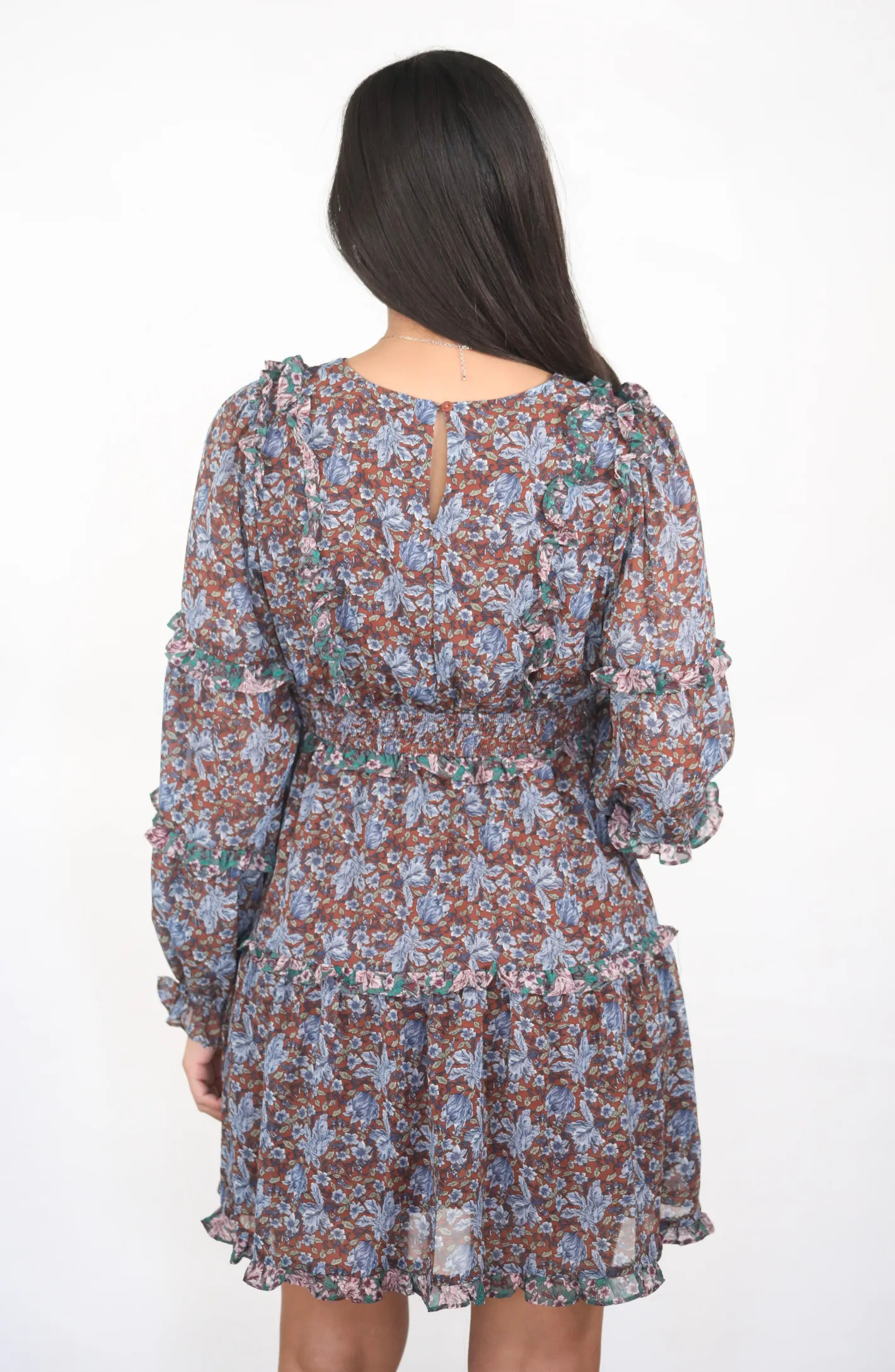 Hit The Town Floral Ruffle Mini Dress