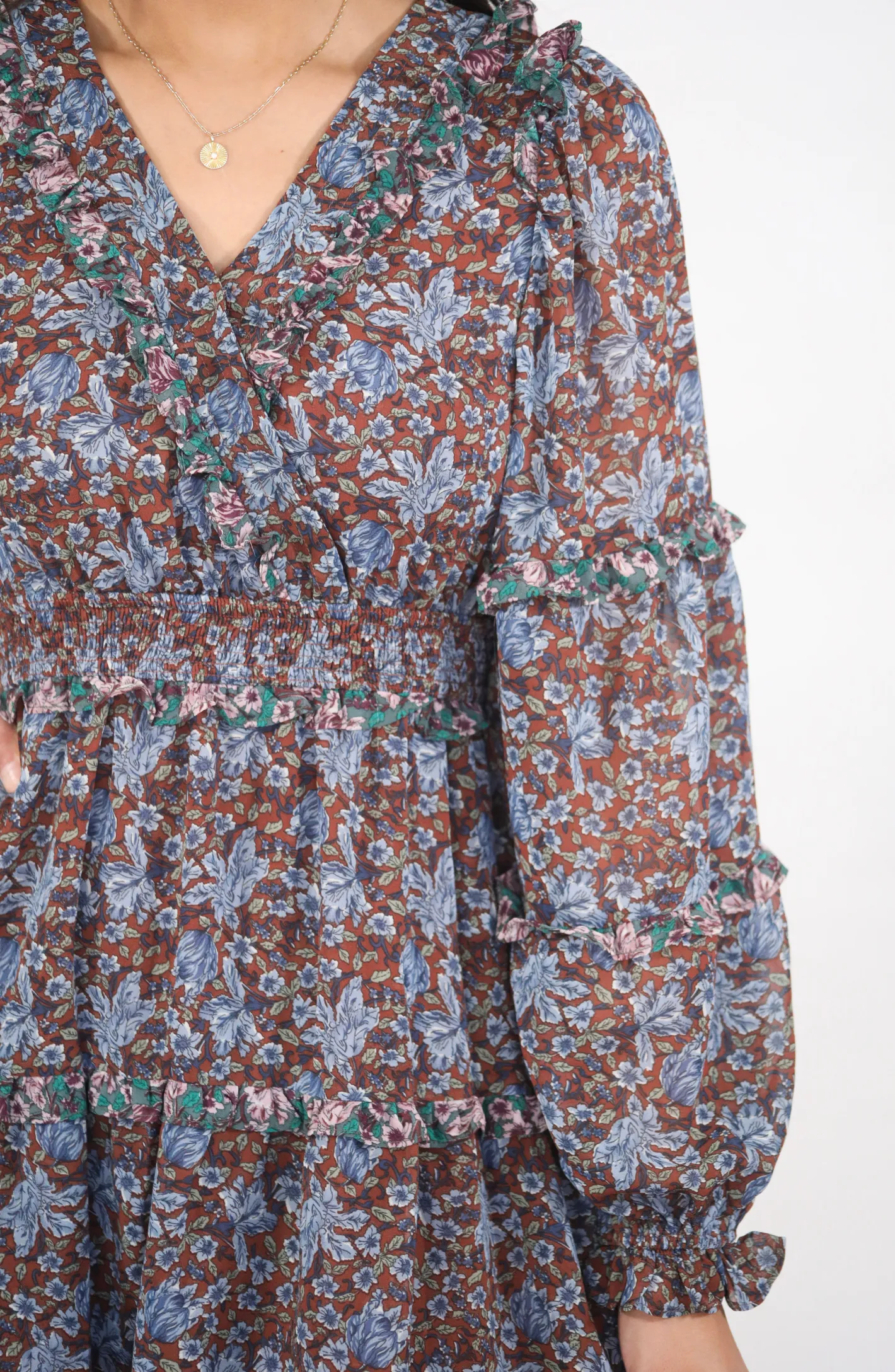 Hit The Town Floral Ruffle Mini Dress