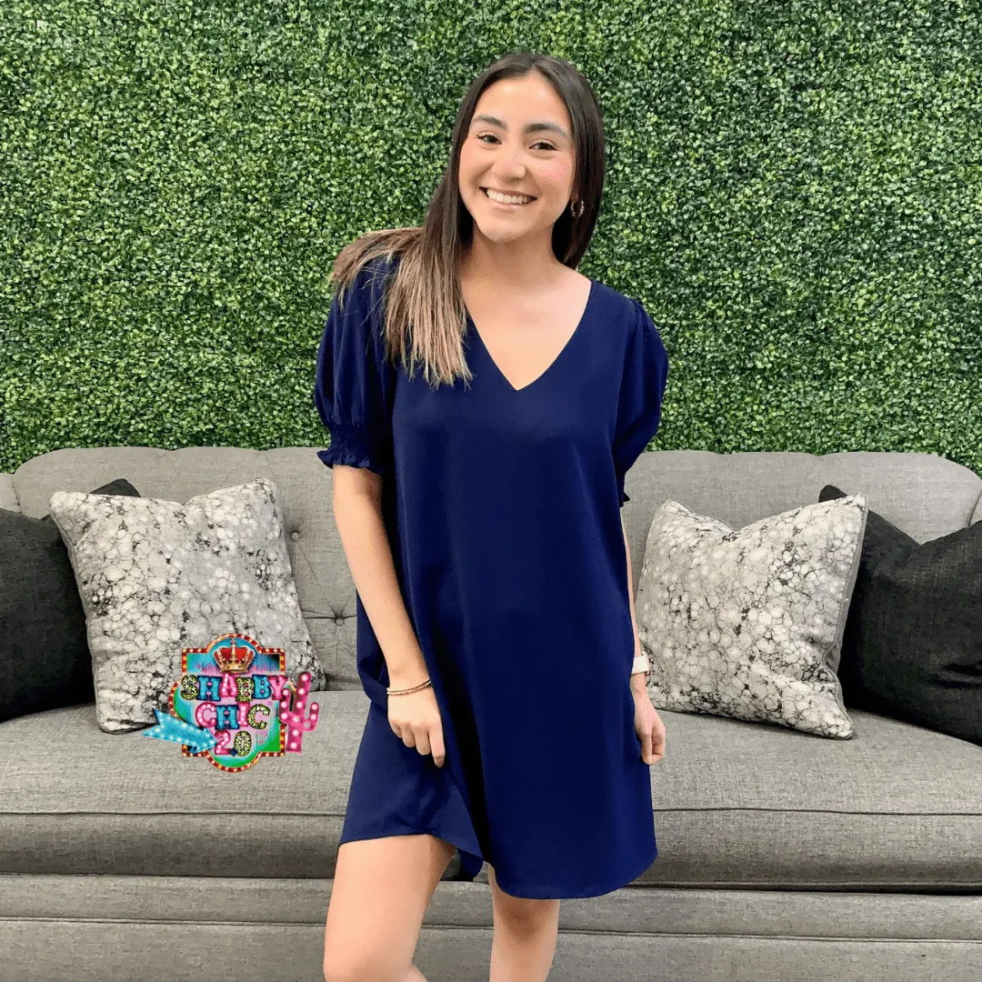 Holding on for Luck Dress - Navy