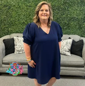 Holding on for Luck Dress - Navy