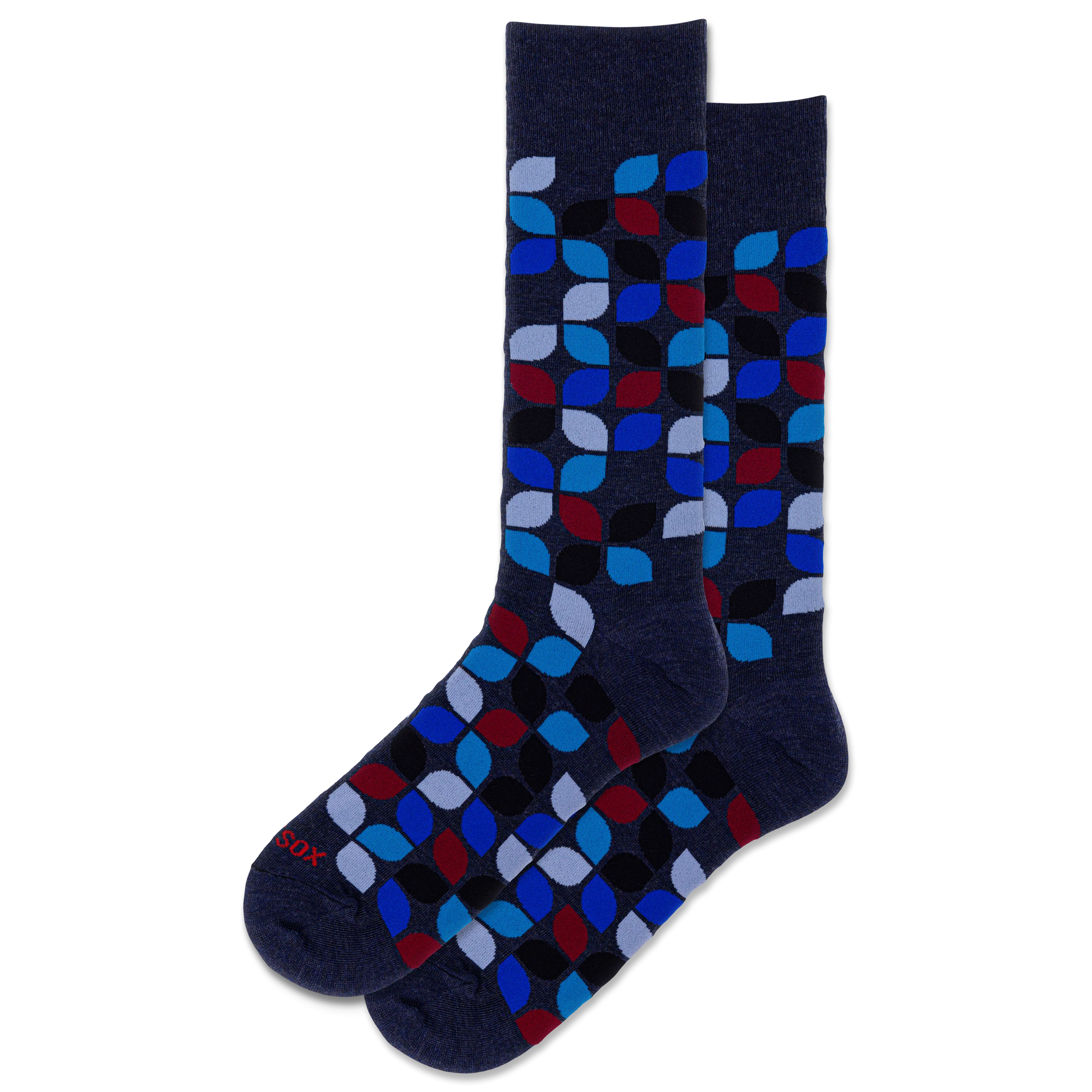HOTSOX Men's Leafy Geo Crew Socks