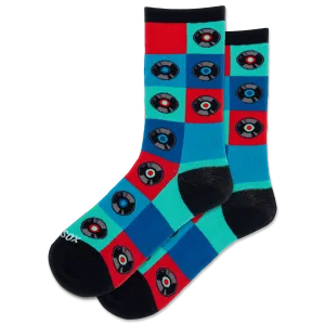 HOTSOX Women's Record Grid Crew Socks