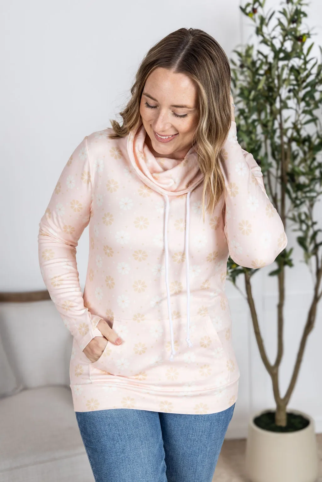 IN STOCK Soft Funnel Neck - Retro Floral