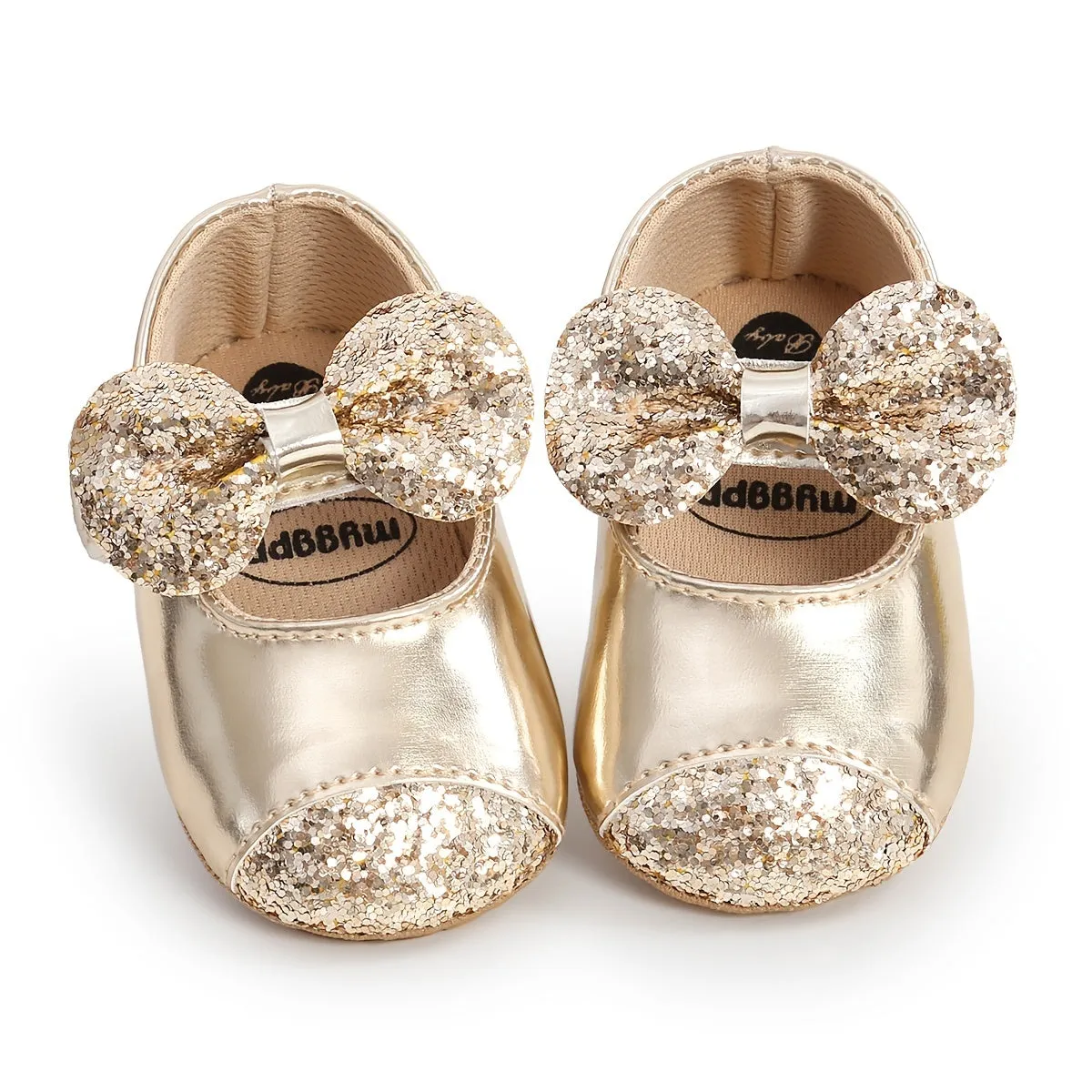 Infant Baby Girls Bowknot Sequin Flats