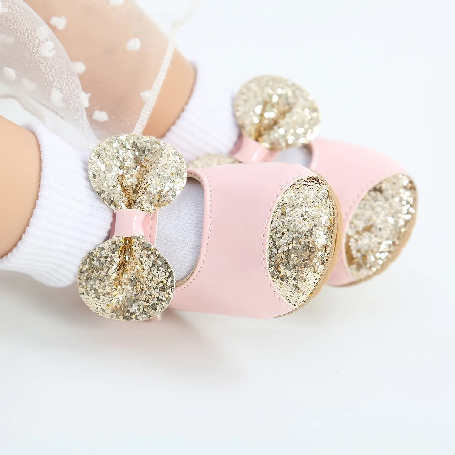 Infant Baby Girls Bowknot Sequin Flats