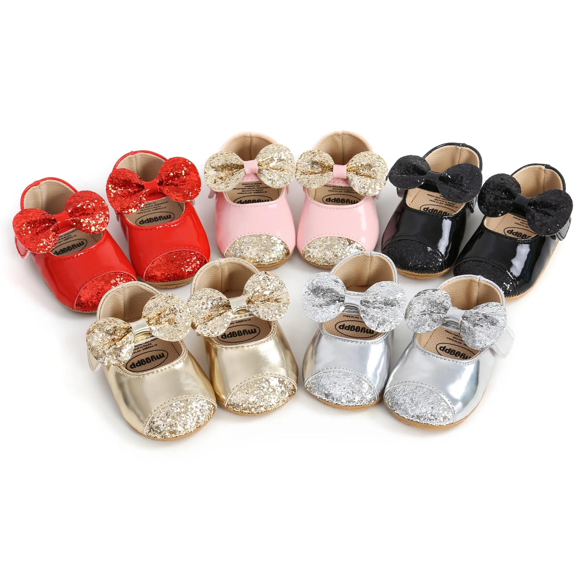 Infant Baby Girls Bowknot Sequin Flats