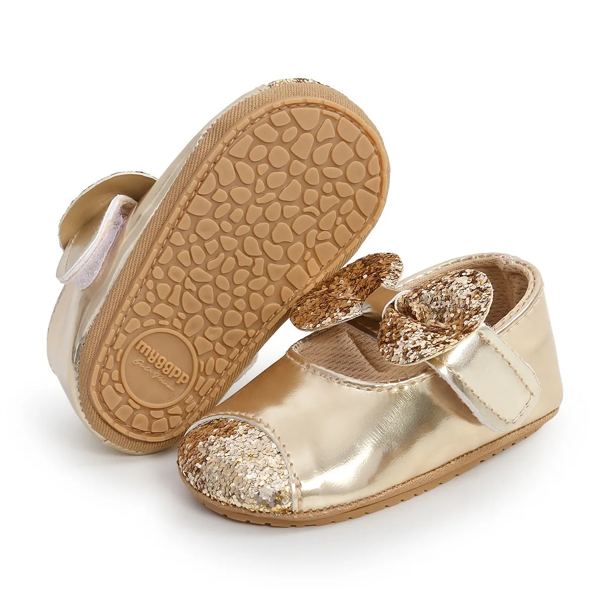 Infant Baby Girls Bowknot Sequin Flats